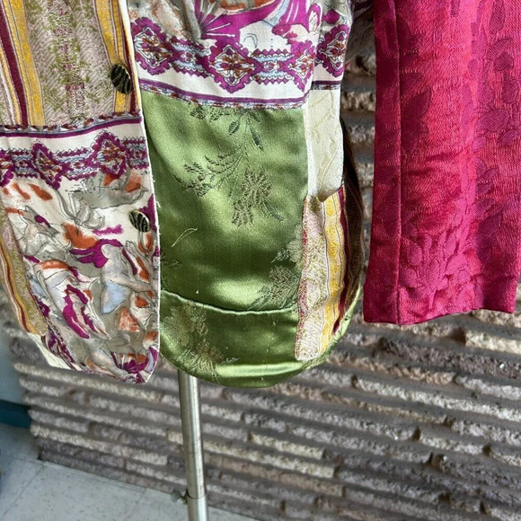 Other Destination Vintage 90s Crazy Quilt Patchwork Oversized Blazer Size Small - Picture 4 of 9